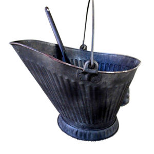 Cubo para carbón de hierro con acabado en oro claro, juego de chimenea hecho a mano de alta calidad y accesorios, cubo para carbón con asa - Product Image 3