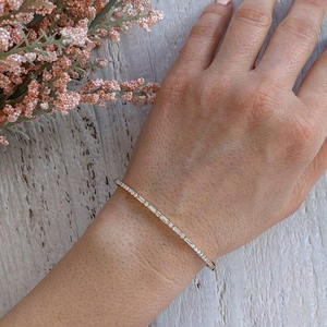 Bracelet élégant en diamant rond brillant cultivé en laboratoire, certifié IGI, or 10K 14K 18K jaune blanc rose, bijoux fins de luxe - Product Image 3