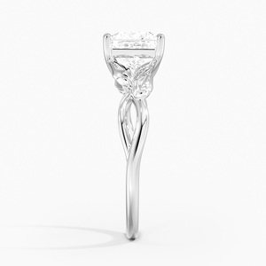 Bague BOJ 027 en argent 925, coupe princesse, solitaire en forme de saule en bourgeonnements, 2 carats, couleur D, VVS1, moissanite certifiée GRA, prix bas - Product Image 3