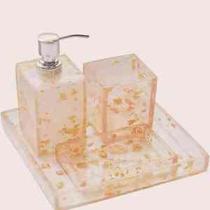 Ensemble de salle de bain élégant en résine blanche mate, collection rectangulaire haut de gamme, facile à nettoyer - Product Image 5