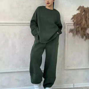 Survêtement décontracté personnalisé pour femme, manches longues, automne, respirant, imprimé numérique, 100 % coton tricoté, prix de gros, haute qualité - Product Image 2