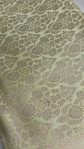 Leuchtender Banarasi Seiden-Brokat Jacquard-gewebter Blumen-Zari Designerstoff für Traditionelle Ethnische Kleidung Sari und Dupatta - Product Image 3