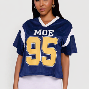 Camiseta Deportiva Personalizada para Mujer, Estilo Urbano, Sublimada, de Fútbol Americano, de Secado Rápido, con Malla, Etiqueta Privada OEM - Product Image 2