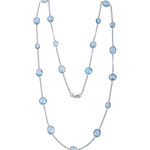 Collier en topaze bleue en argent sterling 92,5 KLSS-40290 - Product Image 3