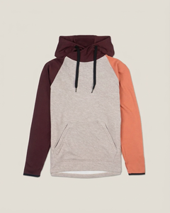 เสื้อฮู้ดดี้สีขาวลายบล็อกสีสันสดใส แขนยาว มีเชือกผูก ปิดฮู้ด มีกระเป๋าจิงโจ้ ผลิตจากผ้าฝ้าย 100% สำหรับฤดูหนาว - Product Image 6