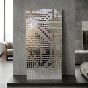 Glazed Polished Decor Third Fired Ceramic Mirror High Gloss Golden Silver Digital Decorative Luxury <b>Wall</b> Tiles for Corridor - Product Image 5