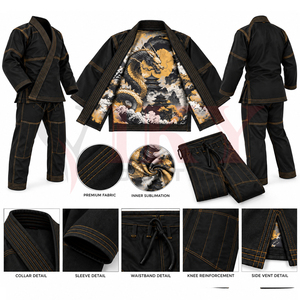 Con Logotipo Propio, Color Negro, Uniforme de Artes Marciales de Buena Venta, Uniforme de Jiu Jitsu Unisex de Poliéster y Algodón, Kimono de BJJ para Artes Marciales - Product Image 6