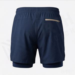 Pantalones Cortos Deportivos 2 en 1 para Hombre, de Secado Rápido, para Gimnasio, Entrenamiento, con Bolsillo Trasero con Cierre, para Ejercicio, Playa, Color Personalizado, Ropa Deportiva - Product Image 2