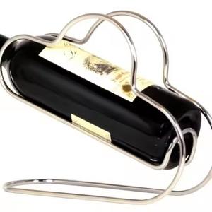 Porte-bouteilles à vin moderne en métal avec poignée en bois, support de comptoir, présentoir de table, décoration pour bar à domicile - Product Image 2