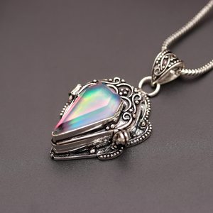 NIKHIL GEMS Pendentif Cercueil en Opale Aurore Fait Main en Argent Sterling 925, Médaillon à Compartiment Secret, Vintage, Fiançailles, Troisième Partie - Product Image 3