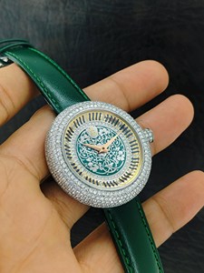 Reloj con Diamantes Cultivados en Laboratorio para Mujer |   Reloj de Lujo con Incrustaciones de Diamantes |   Esfera Verde con Cristal de Zafiro |   Regalo para Ella - Product Image 3