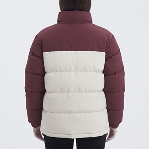 Manteau matelassé personnalisé pour femme, style color block, col montant, vêtement d'extérieur d'hiver - Product Image 5