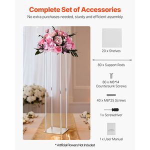 Set di 10 Supporti Floreali Cubici in Acrilico Laminato da 31,5 Pollici per Tavoli da Matrimonio - Product Image 5