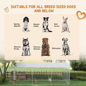 Grande Gabbia per Cani in Rete Metallica per Tutte le Razze, 20FT X 8FT, Tetto Argentato Impermeabile e Resistente ai Raggi UV - Product Image 3