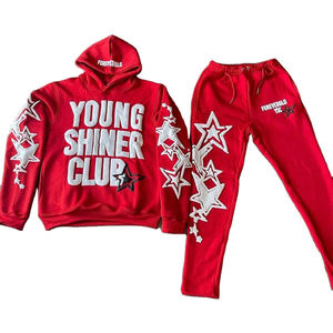 Survêtement personnalisé pour homme à séchage rapide, coupe oversize et carrée, imprimé en relief, avec capuche, fabriqué au Pakistan - Product Image 2