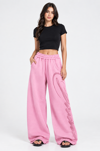 Pantalones Deportivos Personalizados para Mujer, Estilo Casual, de Poliéster y Algodón, de Pierna Ancha, con Estampado Puff y Ajuste Cómodo para Uso Diario - Product Image 6
