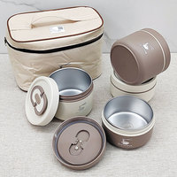 Boîte à lunch en acier inoxydable avec coque en PP, matériaux durables, boîte à repas avec sac isotherme, boîte bento