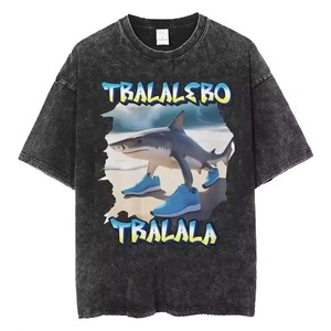 Camiseta Oversize Lavada de Algodón Pesado Estilo Vintage de Ajuste Holgado para Hombre y Mujer, Ropa Casual de Moda al por Mayor - Product Image 1