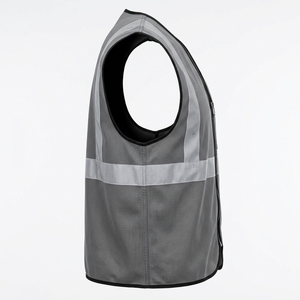 Custom logo Hi Vis Workwear Reflective Safety Vests 100 Polyester Black Construction Vest Without Pocket - Product Image 2