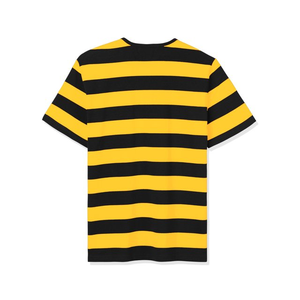Camiseta de Manga Corta a Rayas para Hombre, Cuello Redondo, Corte Regular, Tejida, Informal, con Estampado Negro y Amarillo - Product Image 6