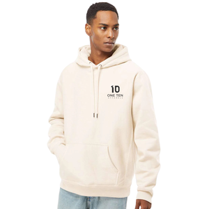 Sudadera con capucha de forro polar prémium de grano cruzado para hombre, color hueso, duradera, cálida, estilo casual urbano - Product Image 1