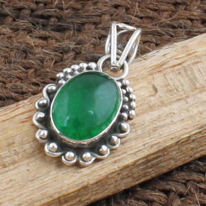 Colgante de Jade Verde Natural, Plata de Ley 925, Collar de Jade de Myanmar, Gema Verde Imperial, Fabricante de Joyería - Product Image 1