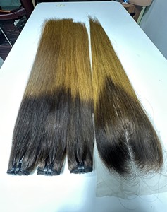 Paquetes de cabello de extensión de cabello liso vietnamita con cierre Ombre elegante suelto cabello ondulado natural profundo - Product Image 1