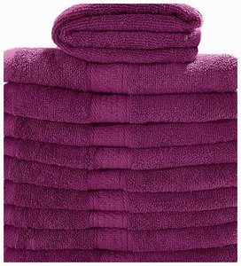 Serviette de bain en coton premium violet, luxueuse, douce, séchage rapide, légère, absorbante, pour hôtel, spa, plage - Product Image 1