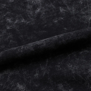 เสื้อสเวตเชิ้ตผู้ชายทรงหลวมสีดำล้วน ผ้าคอตตอน 100% หนัก 360 กรัม สไตล์สตรีทแวร์ ไหล่ตก ทรงดรอปโชว์เดอร์ ลุคย้อนยุคฟอกสีแบบแอซิดวอช - Product Image 6