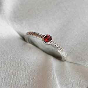 Genuine <b>Garnet</b> 925 Sterling <b>Silver</b> Luxury Bezel Set Certified <b>Ring</b> for Women Elegant January Birthstone - Product Image 3