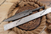 Couteau de chasse et de pêche EDC multifonctionnel en acier Damas forgé à demi-tige, personnalisable, léger, de qualité supérieure, à pointe tombante