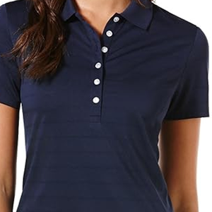 <b>Women's</b> <b>Navy</b> Blue for Shirt Short Sleeve Knitted Breathable Quick-Dry Eco-Friendly Casual Solid Color Collared <b>Top</b> 100% Cotton - Product Image 2