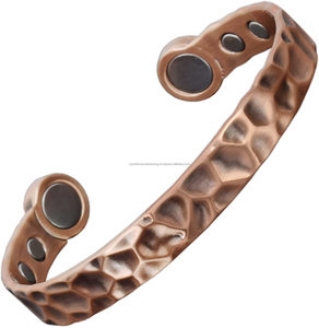Brazalete magnético de cobre, pulsera martillada de cobre Natural puro, pulsera hecha a mano para terapia de artritis - Product Image 4