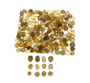 Lote de turmalina amarilla natural en rodajas, piedras preciosas sueltas de 4-8 mm, rodajas de turmalina para la fabricación de joyas - Product Image 1