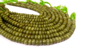 Perles Rondelles Simples en Vessonite Naturelle Grenat Vert 8mm Eminent Jewel, Fil de 8 Pouces de Longueur Vendu - Product Image 4