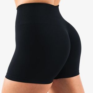 Shorts de compression noirs sans coutures pour femmes, taille haute, extensibles, pour la gym, la course, le yoga, l'entraînement, les vêtements de sport - Product Image 2