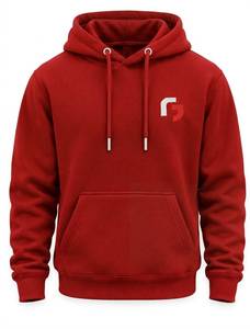 Sweat-shirt à capuche rouge pour homme, coupe classique, logo sur le devant, poche, décontracté, 100% coton molletonné imprimé, vêtements d'hiver, 320g - Product Image 1