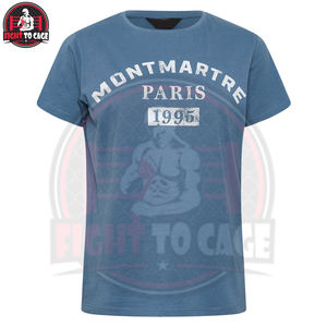 T-shirts graphiques vintage imprimés de haute qualité, personnalisés, bleu vieilli, pour l'été, en coton premium 100% pour hommes - Product Image 4