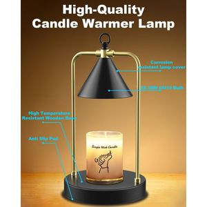 Lampada Scaldacandele Elettrica Nera Dimmerabile con Timer, Portacandele per Cera Profumata - Product Image 5