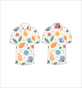 เสื้อโปโลผู้ชายพิมพ์ลายผีเสื้อลายดอกไม้ลำลองแขนสั้นฤดูร้อนสีครีมหลากสีลายธรรมชาติเสื้อยืดกอล์ฟ - Product Image 3