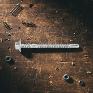 Vis autoperceuses à tête à rondelle en acier au carbone zingué/galvanisé à chaud, filetage métrique/pouces standard, filetage sur toute la longueur, classe 8 - Product Image 1