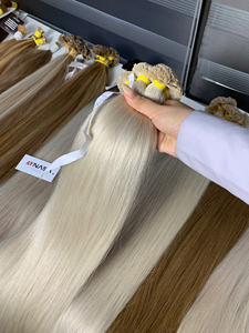 Extensions de cheveux de haute qualité, kératine pré-collée, pointe plate, 100% cheveux vierges vietnamiens, couleur platine - Product Image 3