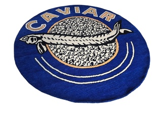 High vintage redondo turco Oushak persa Room Mat Blue Sky Blu Alfombra tejida a mano por artesanos para alfombras y juegos de área de golf - Product Image 3