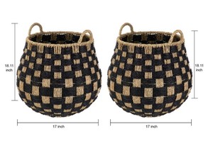 High Quality Bestselling Eco-Friendly Seagrass Handwoven Basket <b>Storage</b> Home Decoration Laundry Basket Hamper Multifunction Made - Product Image 6