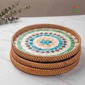 ถาดหวายฝังมุกและโมเสกทอมือ - Product Image 5