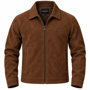 Veste en tissu suédé marron pour homme, personnalisable, très vendue |   Veste d'hiver de qualité supérieure à coupe classique pour hommes |   Veste streetwear très demandée - Product Image 5