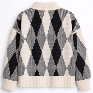 Suéter Cárdigan Casual de Cuello Alto con Botones para Mujer, Otoño-Invierno 2026, 100% Acrílico, Talla Pequeña, Venta al Por Mayor, Color Personalizable en la Parte Delantera - Product Image 2