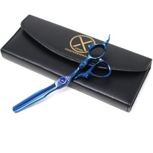 XPERSIS PRO Blue <b>Dragon</b> Hair Cutting Sharp Barber Scissors 7" <b>Light</b> weight German Made Steel With Finger Rest - Product Image 5