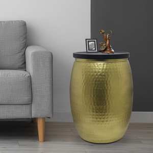 Mesa auxiliar metálica glamurosa que mejora el espacio de asientos con un toque de lujo, estructura pulida, opción de mueble decorativo moderno. - Product Image 4