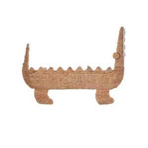 Étagères murales en jacinthe d'eau tressées à la main, motif crocodile, pour chambre d'enfant, fabriquées par des artisans vietnamiens - Product Image 1